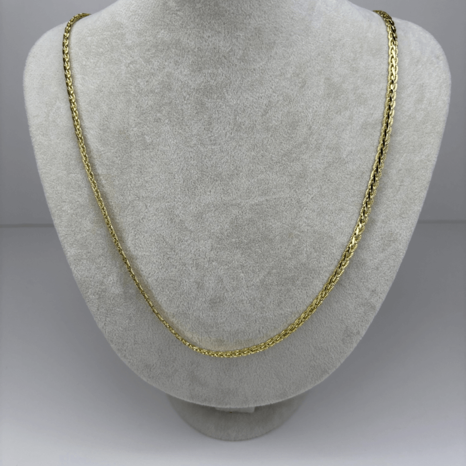 İnce Örme Burgu Model Gold Kolye 60 cm