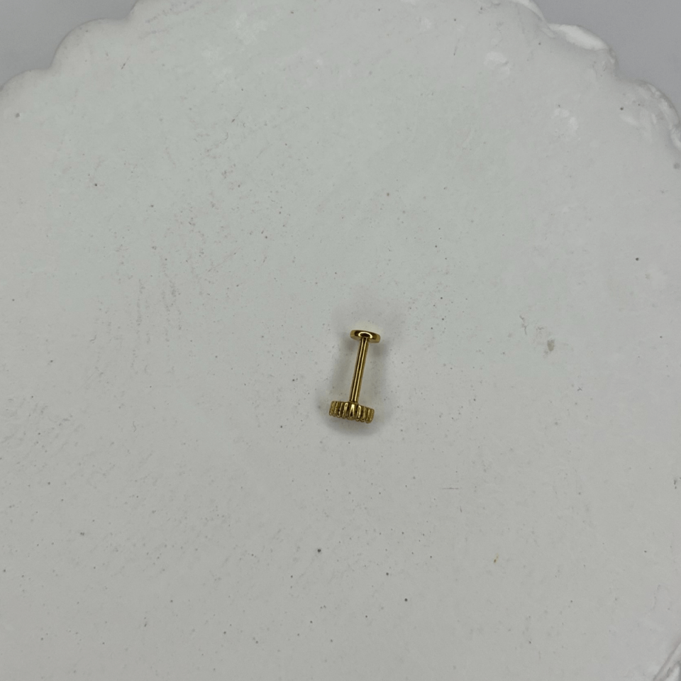 Minimal Çift Taşlı Gold Piercing